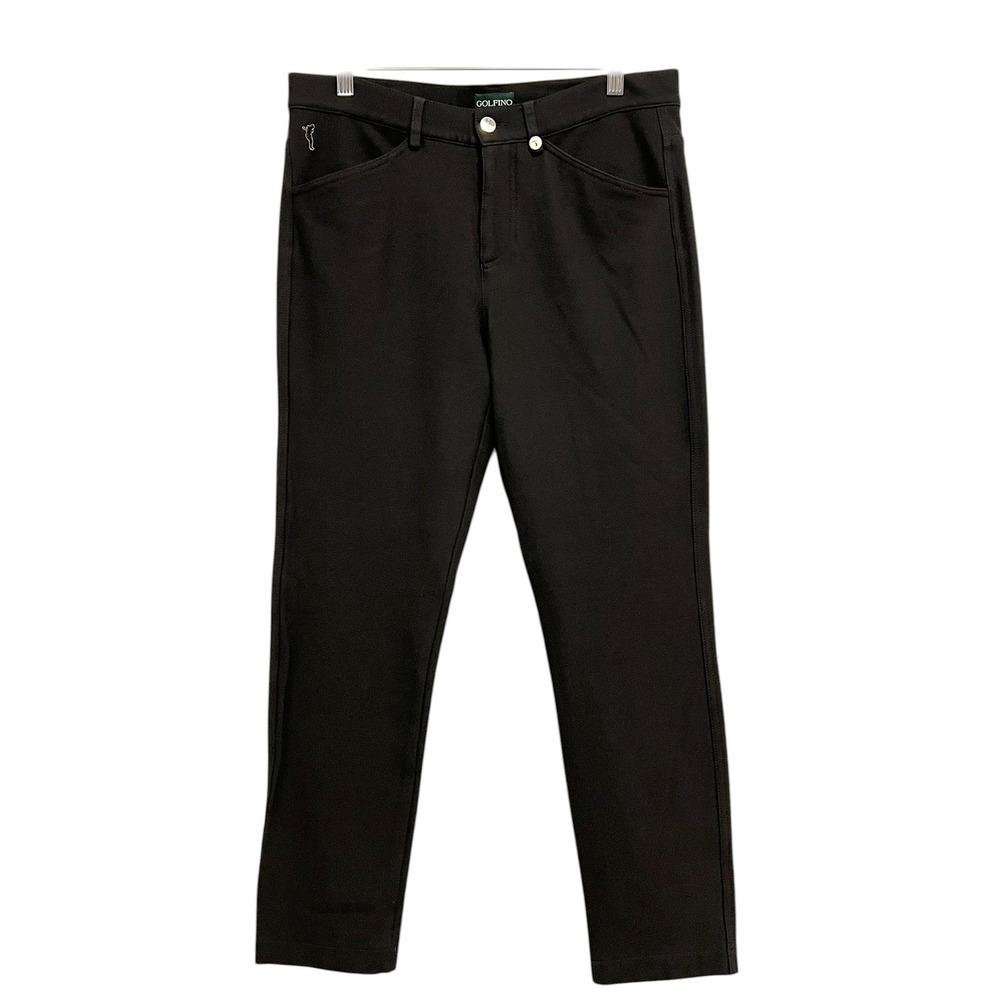 Golfino Pants Womens 8‎ Brown Twill Slim Tapered Golf Lined Stretch Pockets